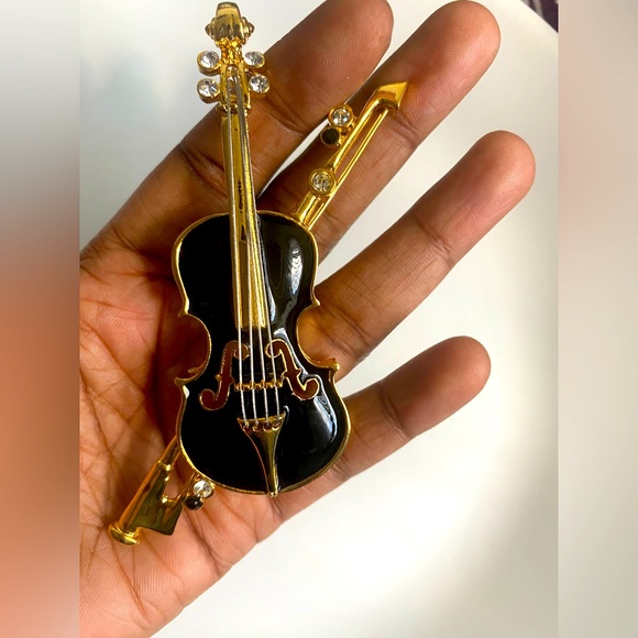 Vintage 🎻 Violin Brooch - Picture 1 of 3